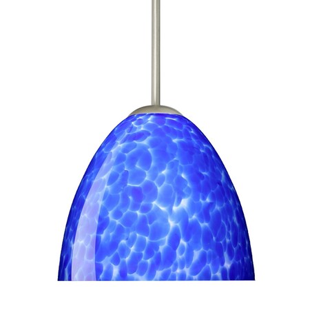 Besa Lighting Sasha Cord Pendant, Blue Cloud, Satin Nickel Finish, 1x40W Candelabra 1BT-757286-SN